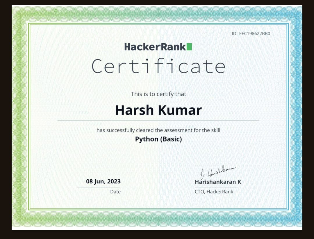 Harsh Kumar | Software Engineer Portfolio